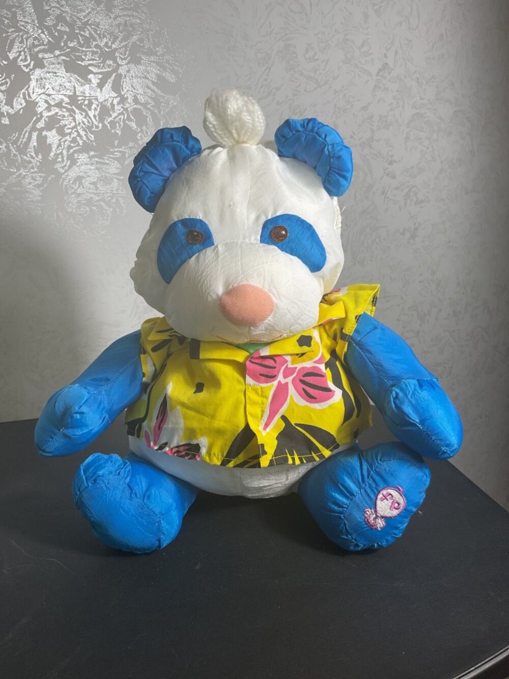 Vtg 1987 Fisher Price Wild Puffalump Panda Bear Plush Hawaiian Shirt Kidcore